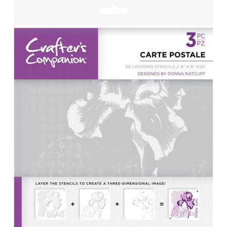 Crafters Companion - 3D Layering stencil - Carte Postale